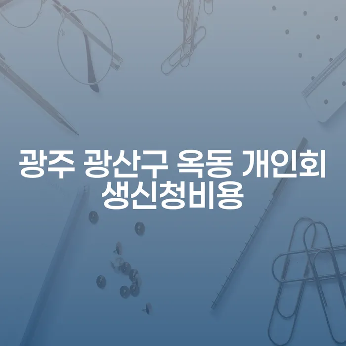 광주 광산구 옥동에서 개인회생 신청비용 어떻게 준비해야 할까요?